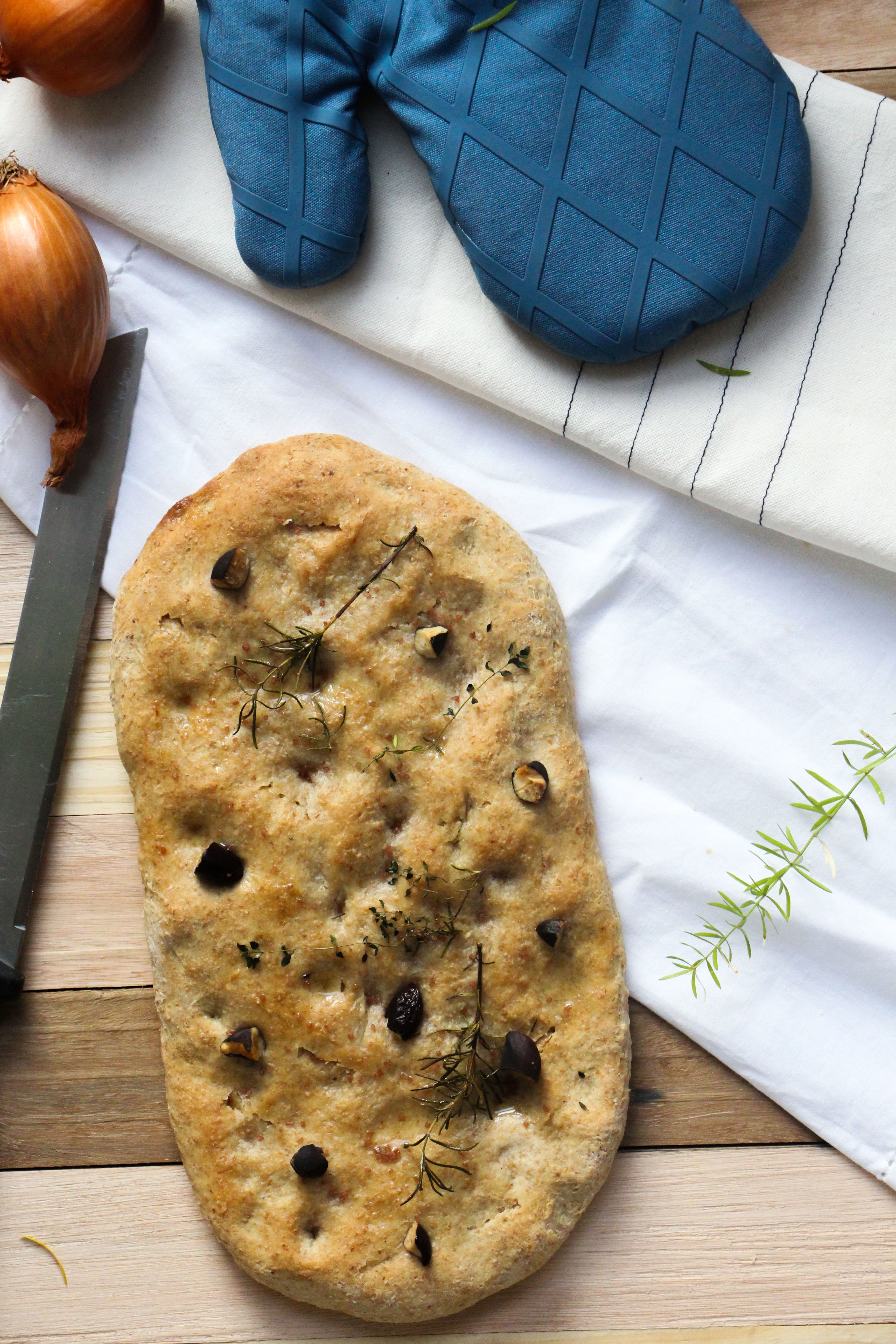 Rosemary Focaccia with Brazil Nuts