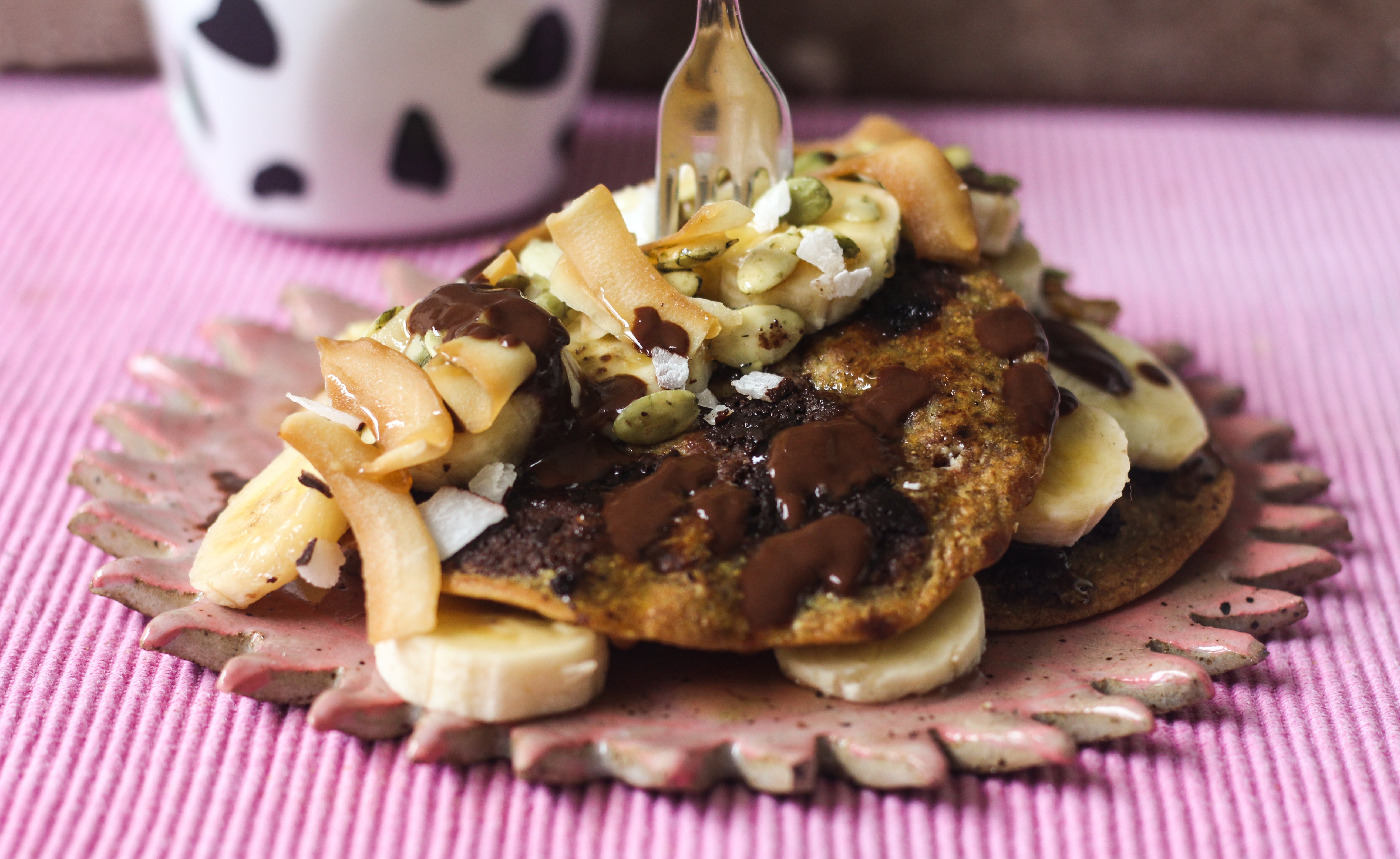 Chocolate Passion Fruit Pancakes