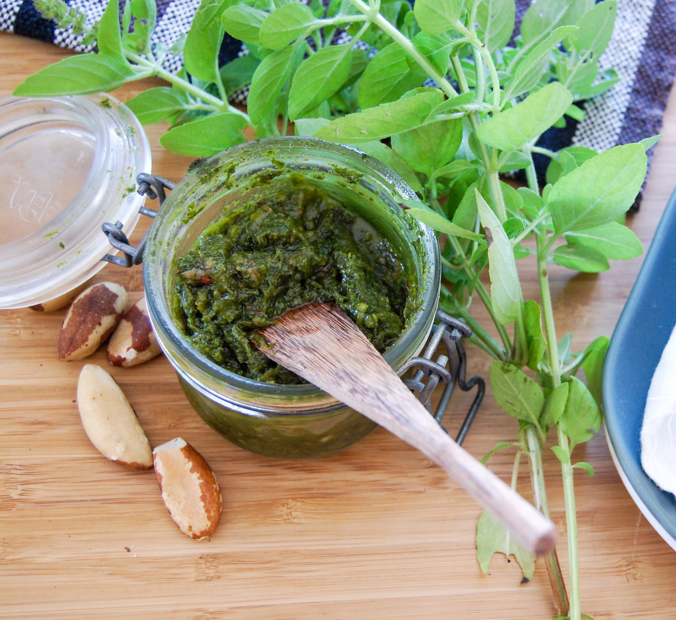 Mint and Basil Pesto with Brazil Nut Oil